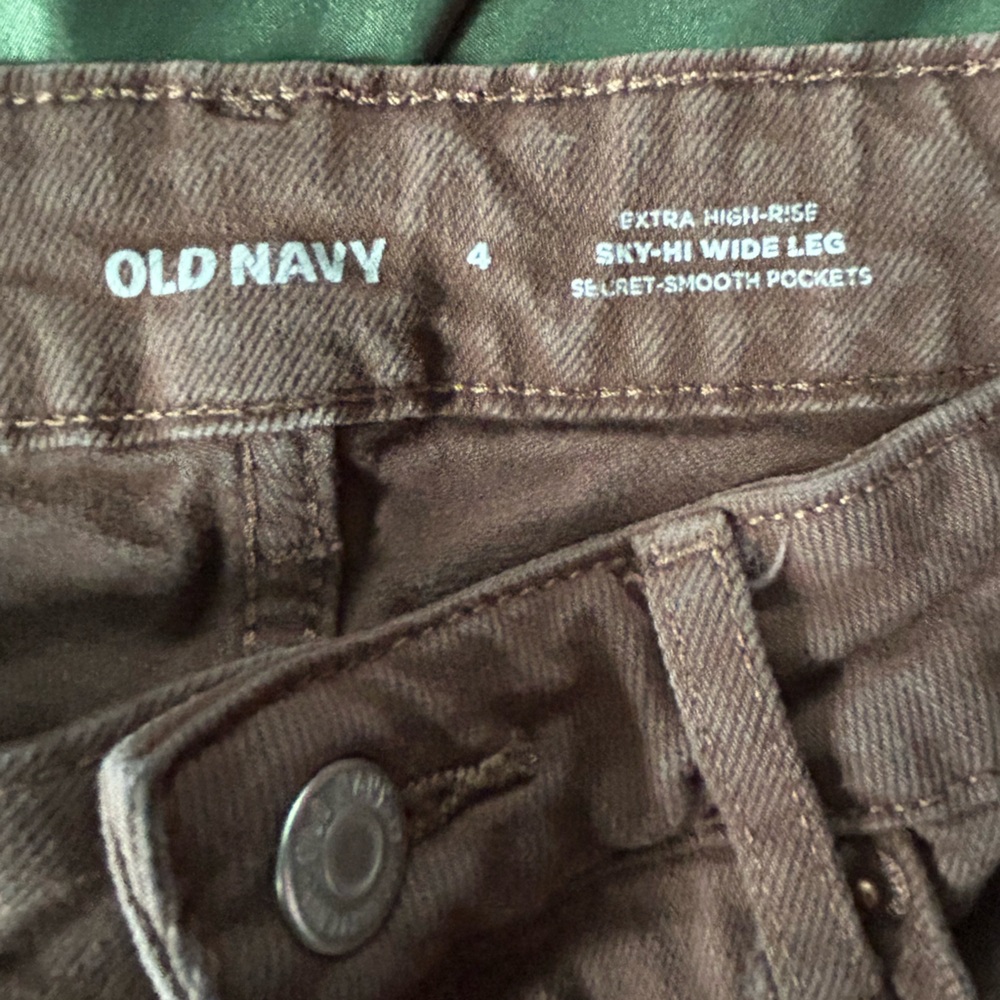 Old Navy Brown Women's Wide Leg Jeans - Picture 3 of 3